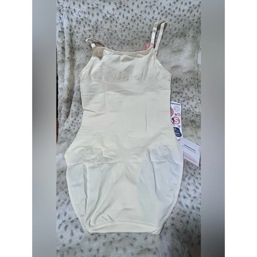 TWO Shapermint Size 3X Cream Scoop Neck Bodysuits with Snaps NWT Plus size